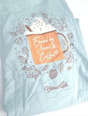 Blessed Girl Fall Coffee Tee Sz 3X Long Sleeve
